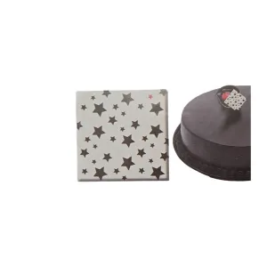 Decoratiuni din ciocolata alba, Patrat cu model stele