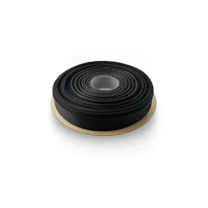 Panglică ripsată neagră, 1cm x 45m – rolă decorativă