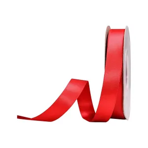 Panglică satin rosie 22m x 1cm – rolă decorativă