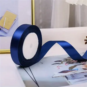 Panglică satin albastra 22m x 1cm – rolă decorativă
