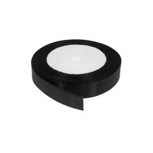 Panglică satin neagra 22m x 0.6cm – rolă decorativă