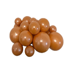 Set 20 sfere plastic pentru decor tort, Crem inchis