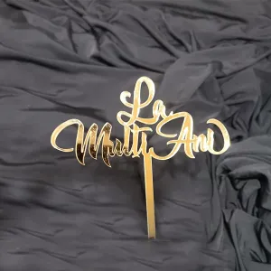 Toper tort "La multi ani", auriu - plexic