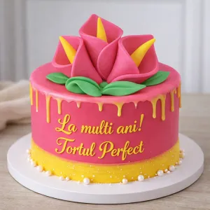 Cale din pasta de zahar, roz