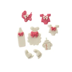 Decoratiuni din zahar – Set pentru botez fetite