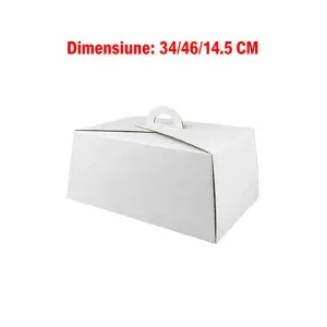 Cutie carton cu mâner 34x46x14.5 cm – ambalaj torturi și cadouri