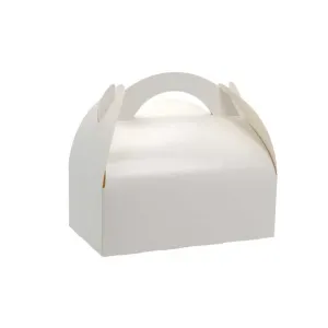 Set 10 cutii albe pentru prajituri din carton cu maner – 170x100xH110 mm