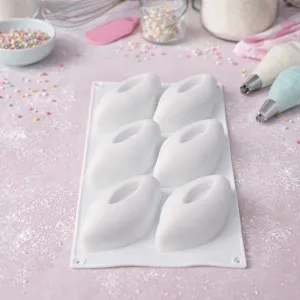 Mulaj silicon alimentar 29×17 cm – 6 cavități adânci 4 cm pentru mousse și prăjituri moderne