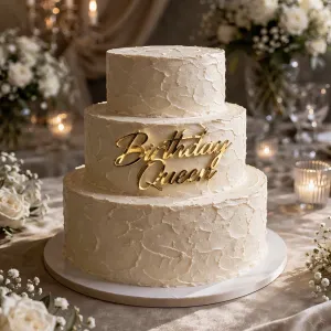 Toper tort "Birthday Queen", auriu - plexic