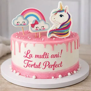 Decoratiuni din zahar – Unicorn si curcubeu