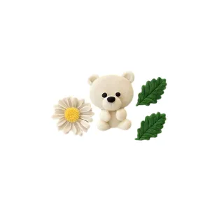 Decoratiuni din zahar – Ursulet cu floare si frunze