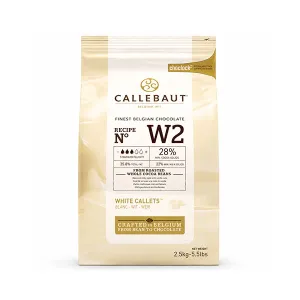 Callebaut W2 – bănuți din ciocolată albă Belgiană 28% cacao, 2.5 kg