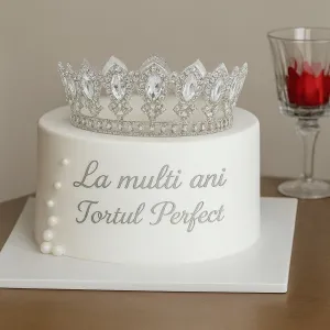 Coronita Argintie din metal cu strasuri transparente