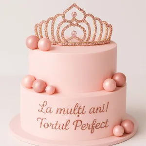 Coronita aurie din metal auriu cu roz