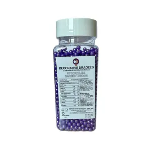 Perle de zahar mov 4 mm pentru decor, 100g DGN