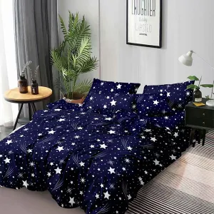 Lenjerie de pat finet - bleumarin cu stele