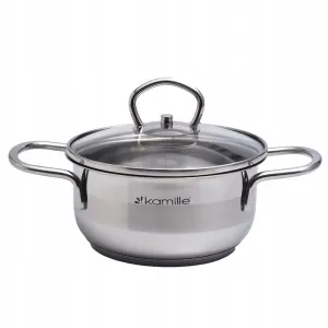 Oala inox 1L cu capac sticla – compatibila inductie, gaz si electric