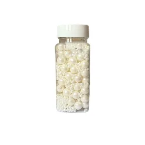 Sprinkles / Drajeuri de zahar albe pentru decor, 100g DGN