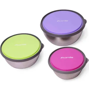 Set 3 boluri inox cu capace 12/14/16 cm – pentru preparare si depozitare