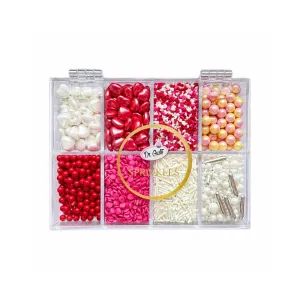 Sprinkles Albe, Roz si Rosii Premium – Mix Decor Torturi și Deserturi 200g
