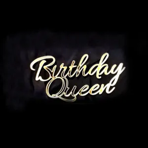 Toper tort "Birthday Queen", auriu - plexic
