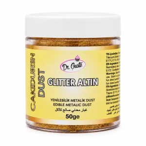 Colorant auriu alimentar pudra metalizat, Glitter GOLD 50g, Dr Gusto
