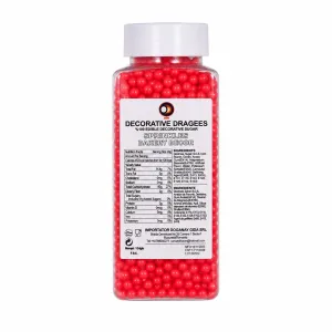 Perle decorative rosii din zahar 2mm, 100g DGN