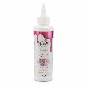 Glazura de ciocolata metalizata - Cake drip roz - 120g Dr Gusto