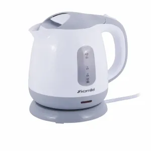 Fierbător electric din plastic, 1100W, 1L, Alb/Gri