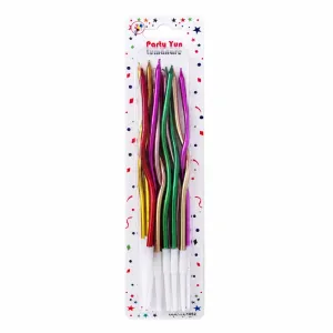 Lumanari spiralate pentru tort, multicolor 15 cm (12 buc/1 set)