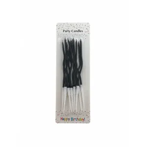 Lumanari spiralate pentru tort, negre 15 cm (12 buc/1 set)