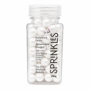 Perle de zahar albe sidef 8mm pentru decor, 100g Dr Gusto