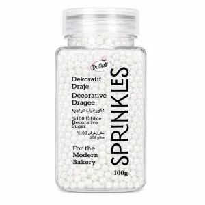 Perle de zahar albe 2mm pentru decor, 100g Dr Gusto