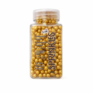 Perle de zahar aurii 5mm pentru decor, 100g Dr Gusto
