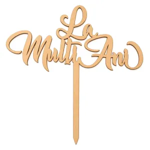 Topper tort "La multi ani", auriu