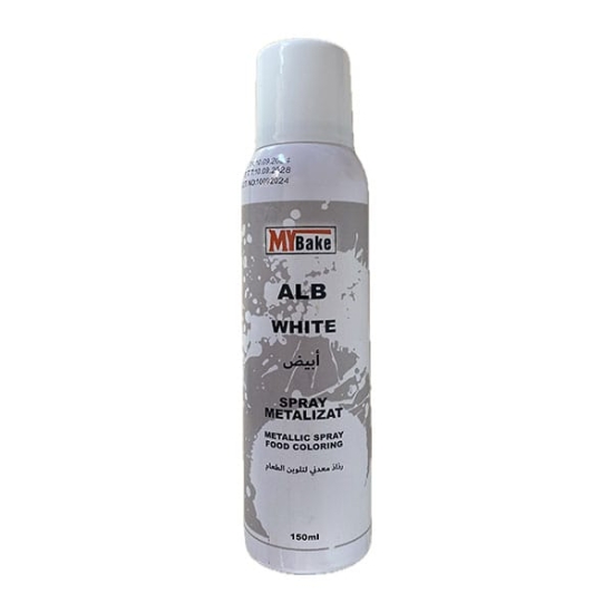 Colorant alimentar metalizat Spray 150 ML - alb, MyBake