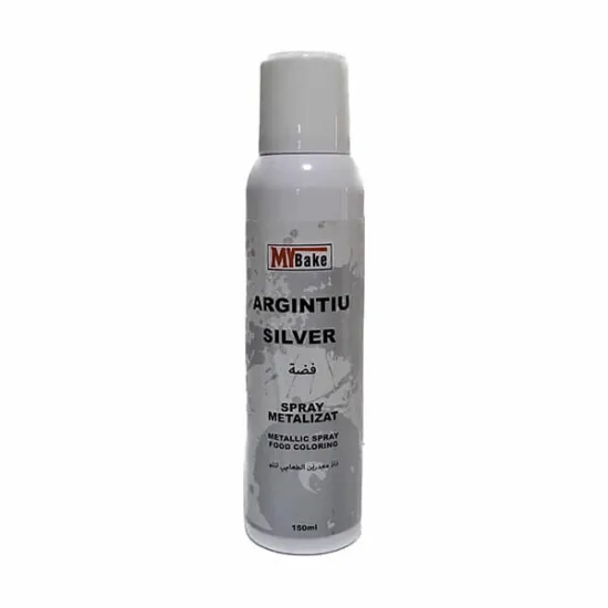 Colorant alimentar metalizat Spray 150 ML - Argintiu, MyBake