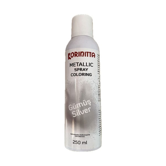 Colorant alimentar metalizat Spray 250 ML - Argintiu, Korinitta
