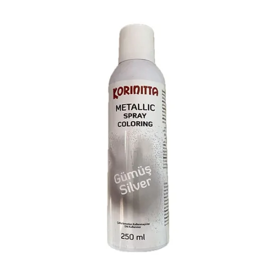 Colorant alimentar metalizat Spray 250 ML - Argintiu, Korinitta