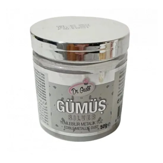 Colorant alimentar pudra argintiu metalizat  50g, Dr Gusto