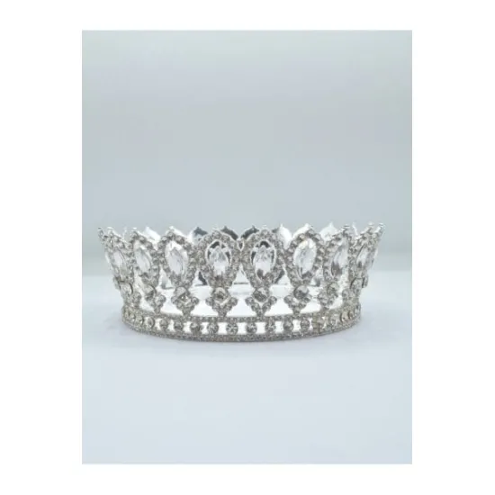 Coronita Argintie din metal cu strasuri transparent