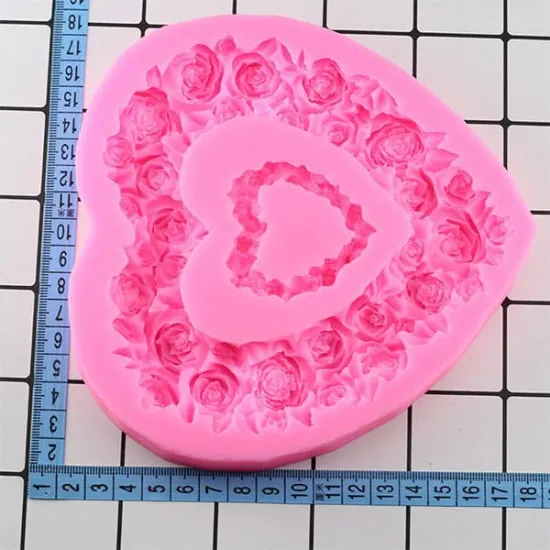 Forma/mulaj din silicon, Inima 3D din trandafiri