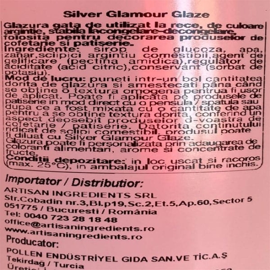 Glazura la rece Glamour argintie, Vizyon 1kg