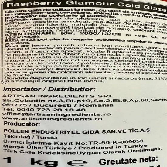 Glazura la rece Glamour de Zmeura, Vizyon 1kg