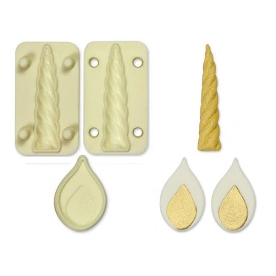 Matrita din plastic, corn si urechi de Unicorn