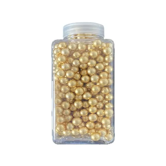 Perle de zahar pentru decor aurii 100g, 10 mm Dr Gusto