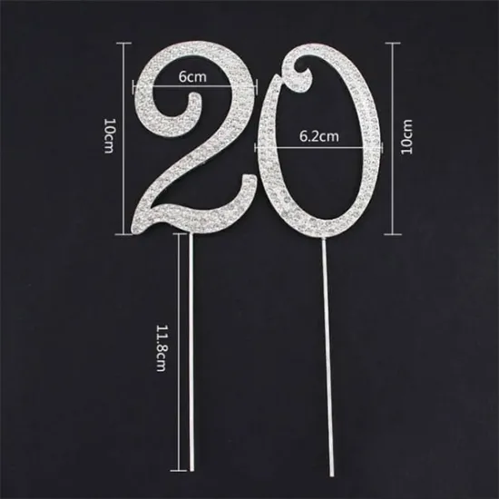 "5" Toper argintiu cu strasuri