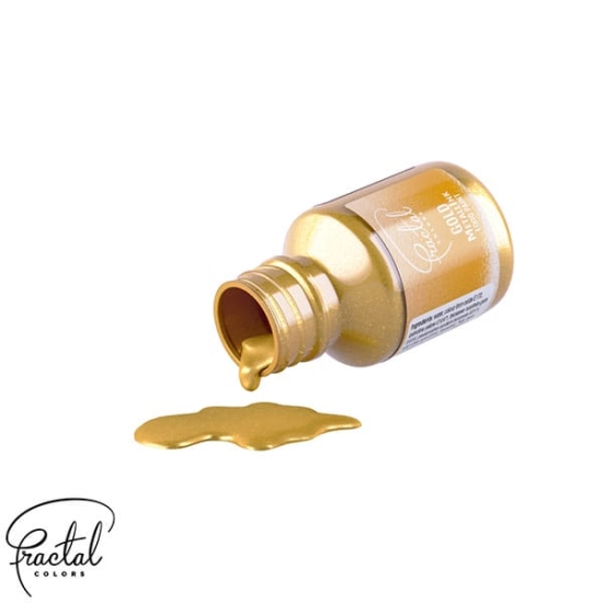 Colorant alimentar lichid metalizat Auriu 30g - Fractal