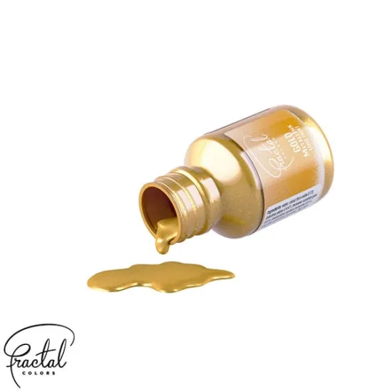 Colorant alimentar lichid metalizat Auriu 30g - Fractal