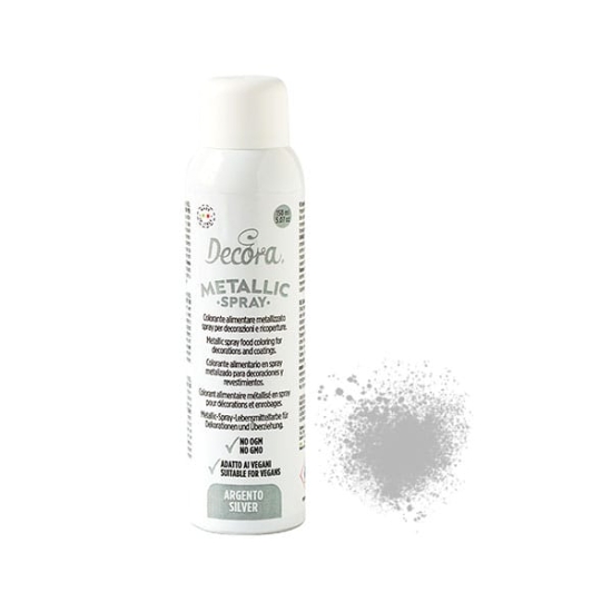 Colorant alimentar metalizat Spray 150 ML - Argintiu, Decora